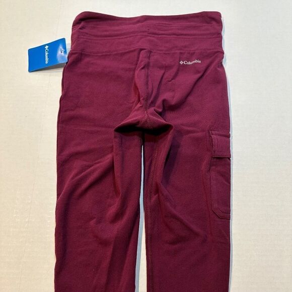 NWT Columbia Joggers Wine Purple Drawstring Waist Cargo Pocket, Size S women's - Picture 7 of 9